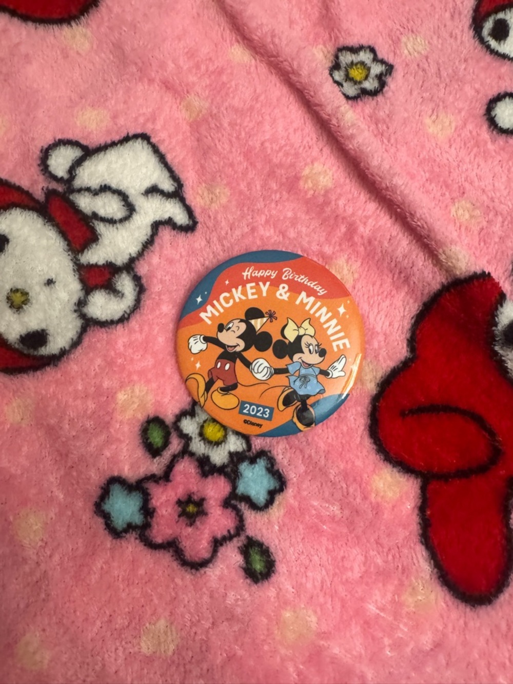 Mickey & Minnie 2023 Birthday Button from Disneyland